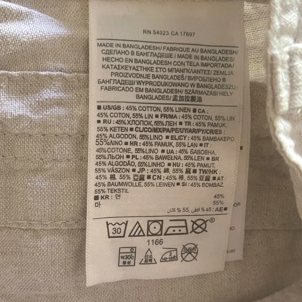 Banana Republic Beige Cotton‎ Linen Cropped Cargo Pants 12